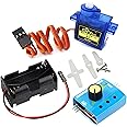 Wishiot Servo Motor Tester Kit SG90 9g Micro Servo 180 Degree + RC Micro Servo Tester Controller with Power Supply Case 4AA Battery Holder Case with JR Connector