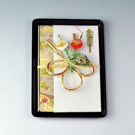 Amazon 結納金だけの結納返し 略式結納品 金封 梅 青 切手盆 越前塗り9号 夫婦鶴 結納屋さん Com M0407 祝儀袋 文房具 オフィス用品