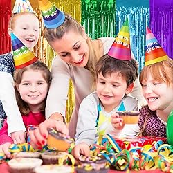 TONIFUL 2Pack Rainbow Door Streamers,Rainbow Party