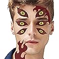 VZQI Demon Temporary Tattoos Nezuk Cosplay Kanroji Kokushibo Tanjir Cosplay Temporary Tattoos Toys Halloween Party