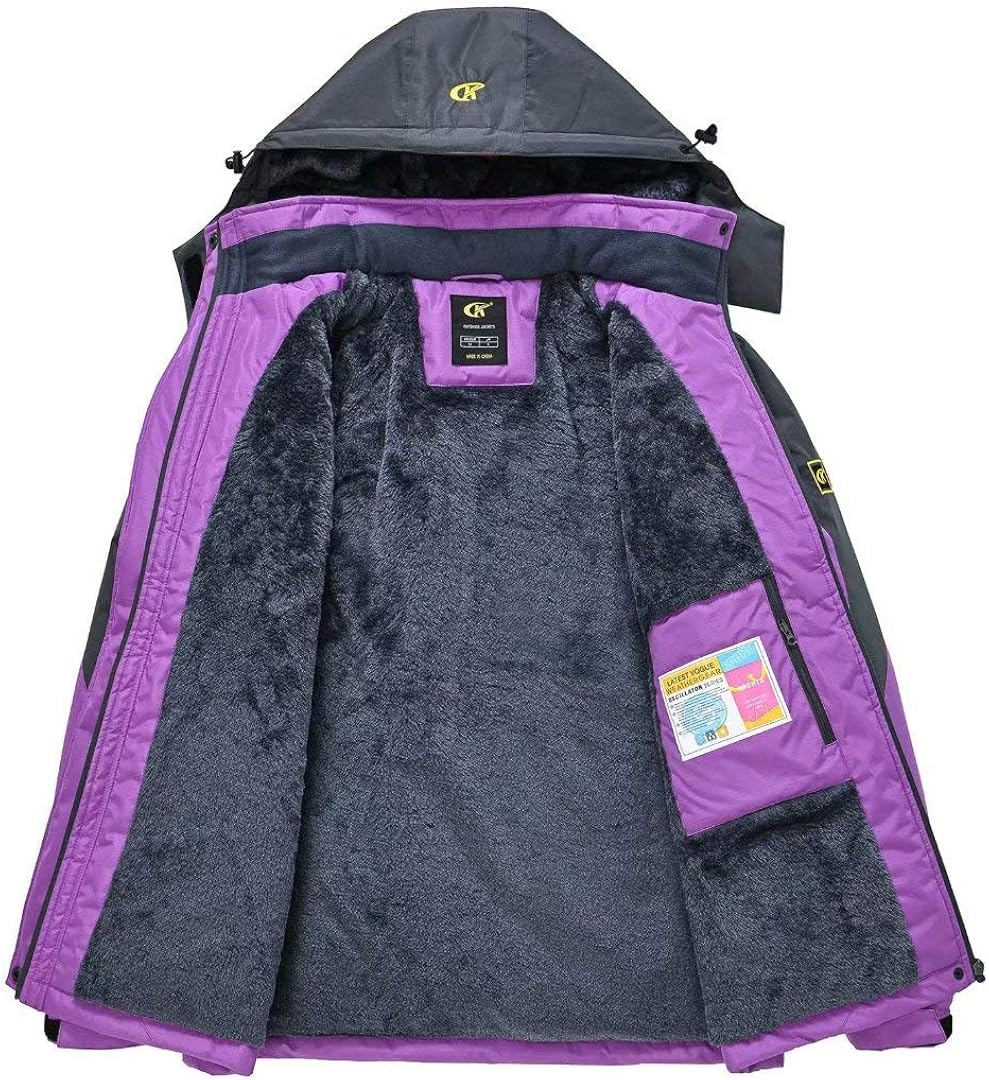 Pdbokew Women's Skiing Snowboarding Jackets Fleece Hood Mountain Snow Coat: Clothing