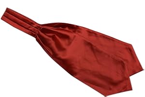 KIHATWIN Men's Solid Color Silk Cravat Ties Jacquard Woven Casual Handmade Wedding Ascot