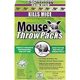 MouseX Rodent Control Bait Pellet Throw Packs for Rats &amp; Mice &ndash; Poison Free, Pet Safe | Indoor &amp; Outdoor Use Pellets |6 Throw Packs