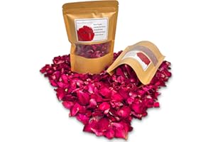 FORTUETENAL FLOWERS Fortunate Flowers Red Dried Rose Petals for Wedding, 1.75oz/50g Dried Red Flower Petals for Wedding, Real Fresh Dried Rose Flowers Petals for Bath, Confetti, Flower Girl, DIY Crafts, Bridal Shower
