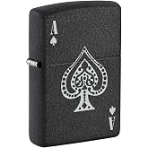 Zippo Lighter: Ace of Spades - Black Crackle 81405