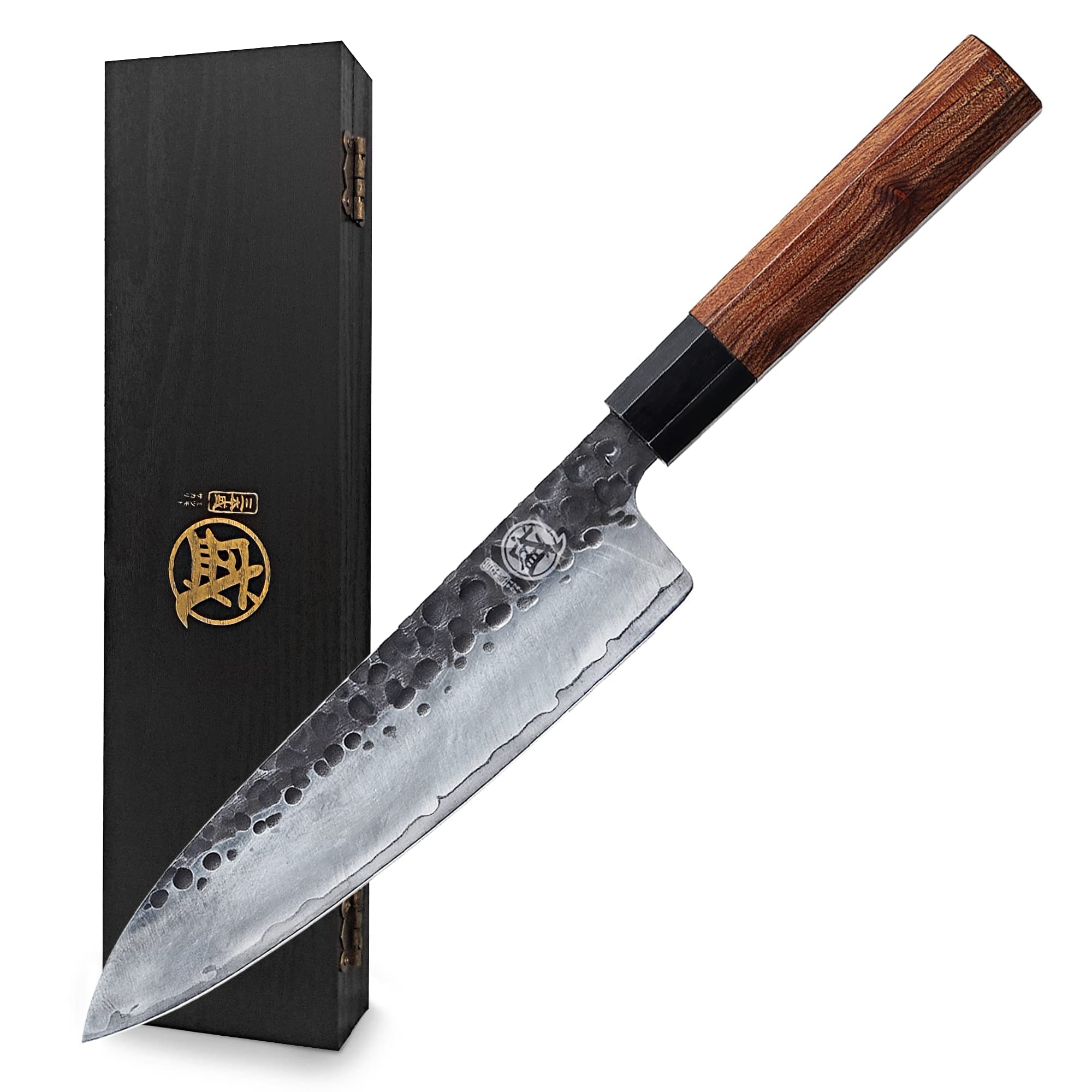 MITSUMOTO SAKARI Handgeschmiedetes Küchenmesser, 22 cm Gyuto Kochmesser