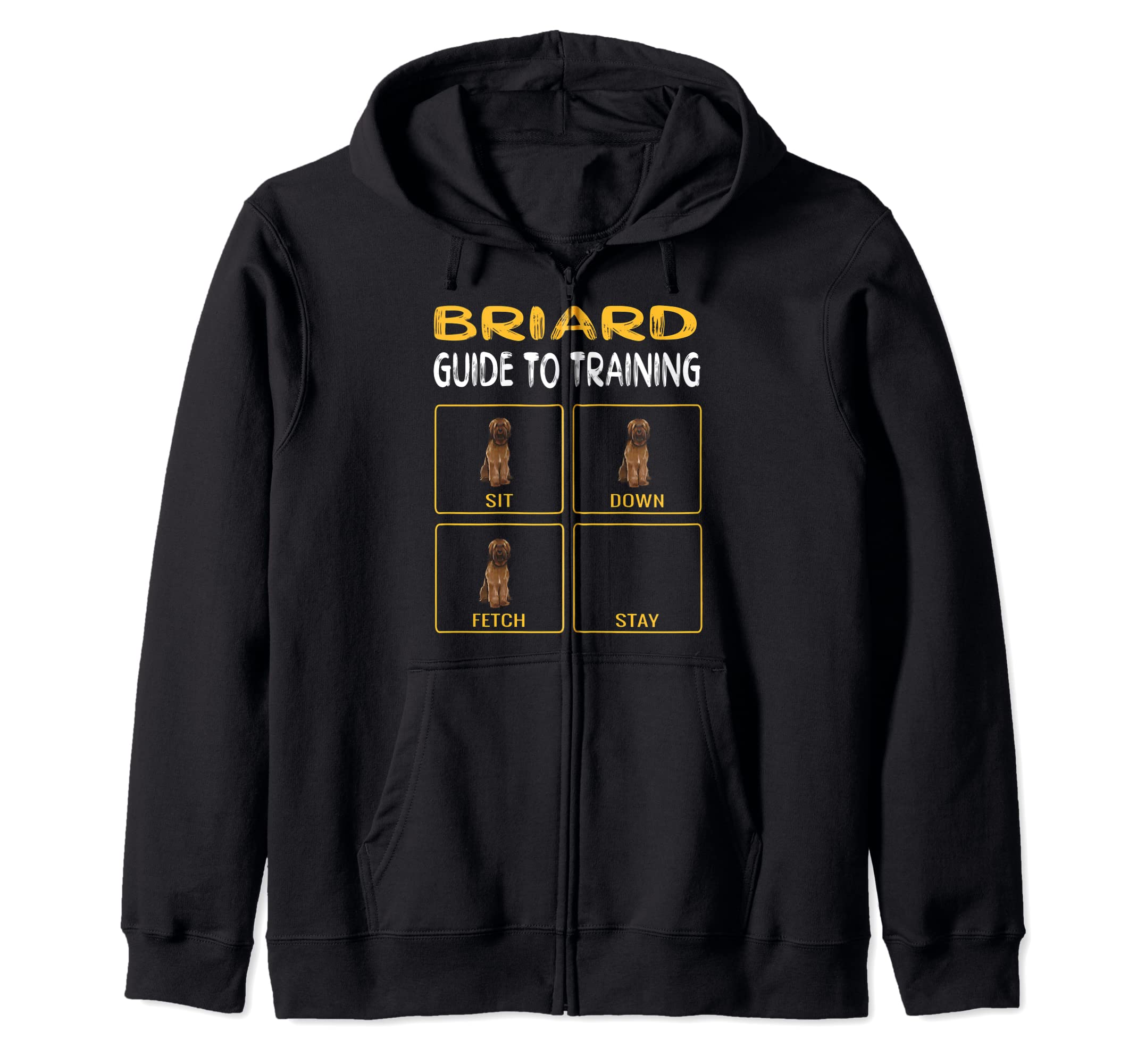 Funny Briard Guide To Training Dog Obedience Zip Hoodie