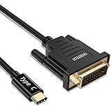 CHOETECH USB C to DVI Cable (6ft/1.8m), USB 3.1 Type C to DVI Cable Thunderbolt 3 Compatible for 2017/ 2016 MacBook Pro, 2017 iMac, MacBook 12", ChromeBook Pixel, Samsung Galaxy S9/Note 8/ S8/ S8 Plus