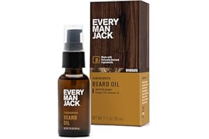 Every Man Jack Men's Beard Oil - Sandalwood Fragrance - Deeply Moisturizes and Softens Your Beard and Adds a Natural Shine - Naturally Derived with Shea Butter and Argan Oil - 1 fl oz