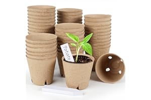 GARDEASY 120PCS 3.15 Inch Peat Pots for Seedling, Outdoor Garden Germination Nursery Pots, Peat Pots Plants Pots with Bonus 20 Plant Labels