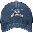 VunKo Dancing Funny Skeleton Distressed Adjustable Washed Denim Low Profile Mens Dad Trucker Hat Baseball Ball Cap for Men