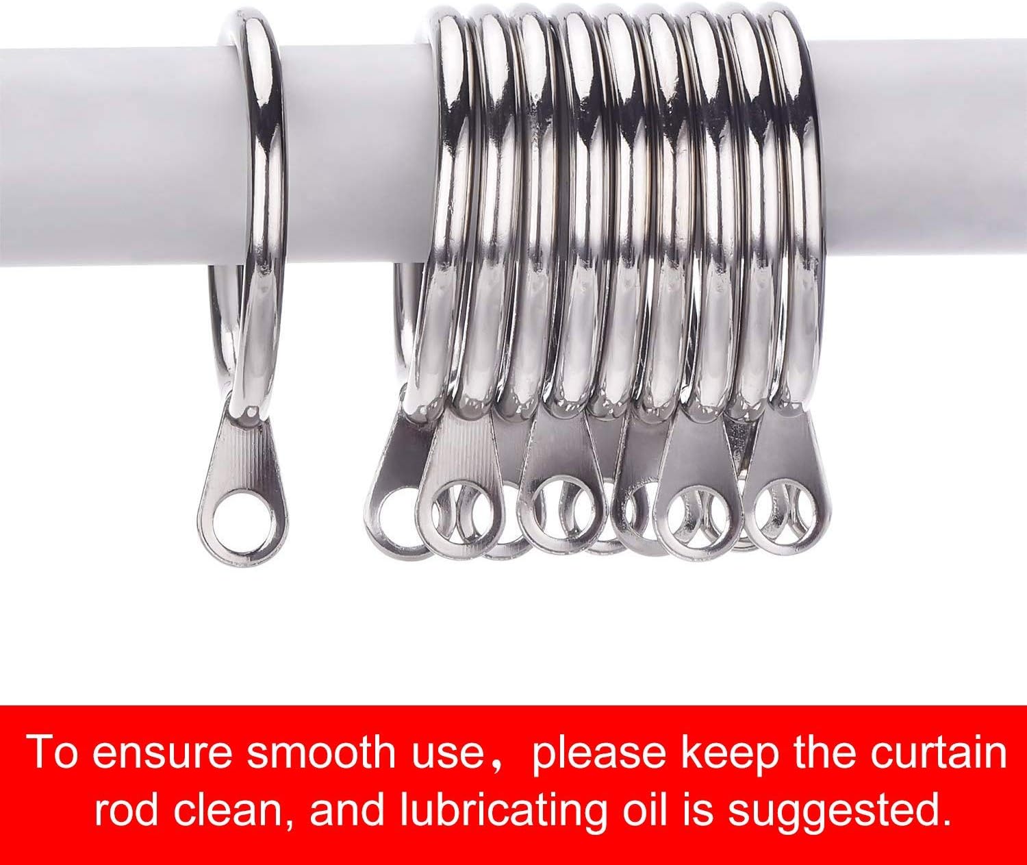 Shappy Metal Drapery Curtain Rings Hanging Rings for Curtains and Rods ...