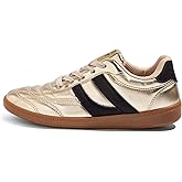 TIMEJOY Women's Retro Fashion Sneakers Vintage Leather & Gum Sole Shoes Non-Slip Cushion for Casual, Streetwear & Trendy Outfits