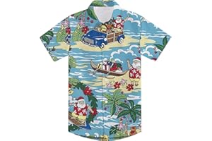 GOODSTOWORLD 2-10T Boys Novelty Hawaiian Short Sleeve Button Down Dress Shirt