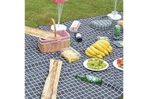 PUPOPIK Extra Large Beach Blanket Outdoor Picnic Blankets, Foldable Waterproof Sand Free Picnic Mat for Festival BBQ Park Grass Lawn Camping Hiking Travel Concerts (Black, 80x80 in)