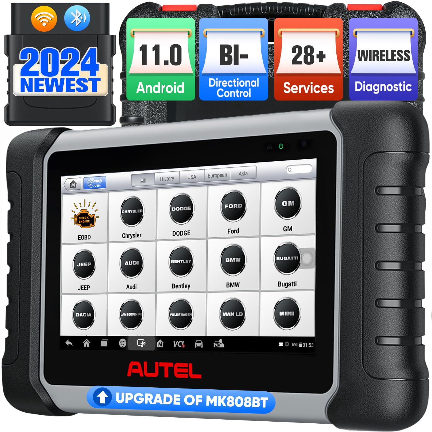 Mua Autel MaxiCOM MK808BT PRO: Android 11, 2024 Upgraded of MK808BT ...