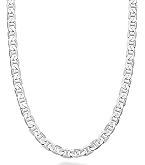 Miabella Solid 925 Sterling Silver Italian 3mm Thick Square Link