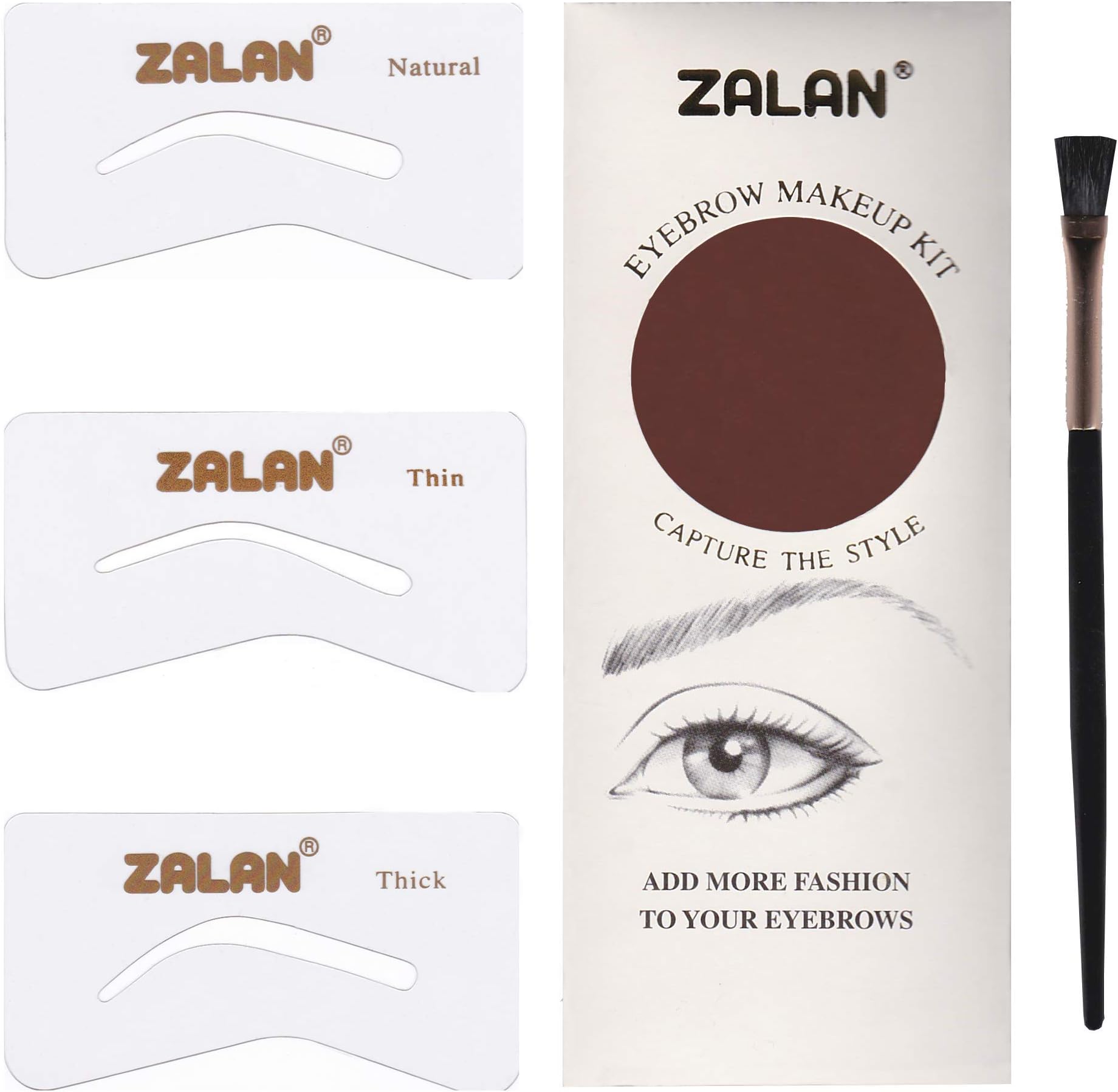 Zalan Cosmetics Ultimate Multi-Tasking Cosmetic Eyebrow Makeup Kit - Frosted Brown