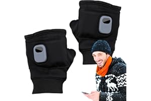 Fingerless Heated Gloves - Men's Heated Gloves Touchscreen 3 Speed Adjustable | Electric for Women, Fast Heating Thin, for Wi