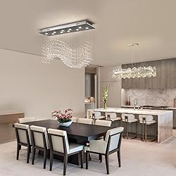Siljoy Modern Wave Raindrop Crystal Chandelier
