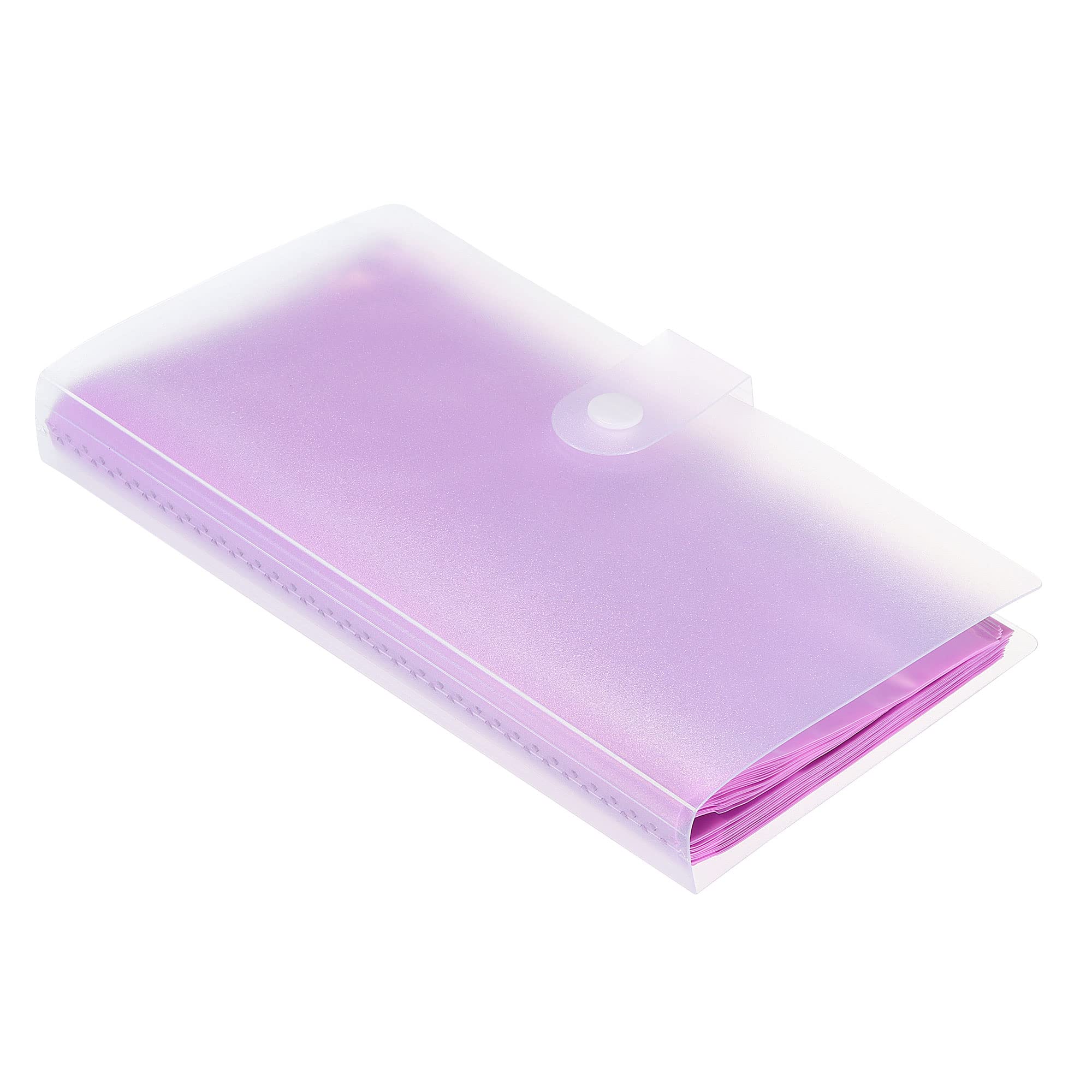 PATIKIL Business Card Holders, 1 Pack Plastic Portable Card Binder Book Name Cards Organizers for Women Men, Purple