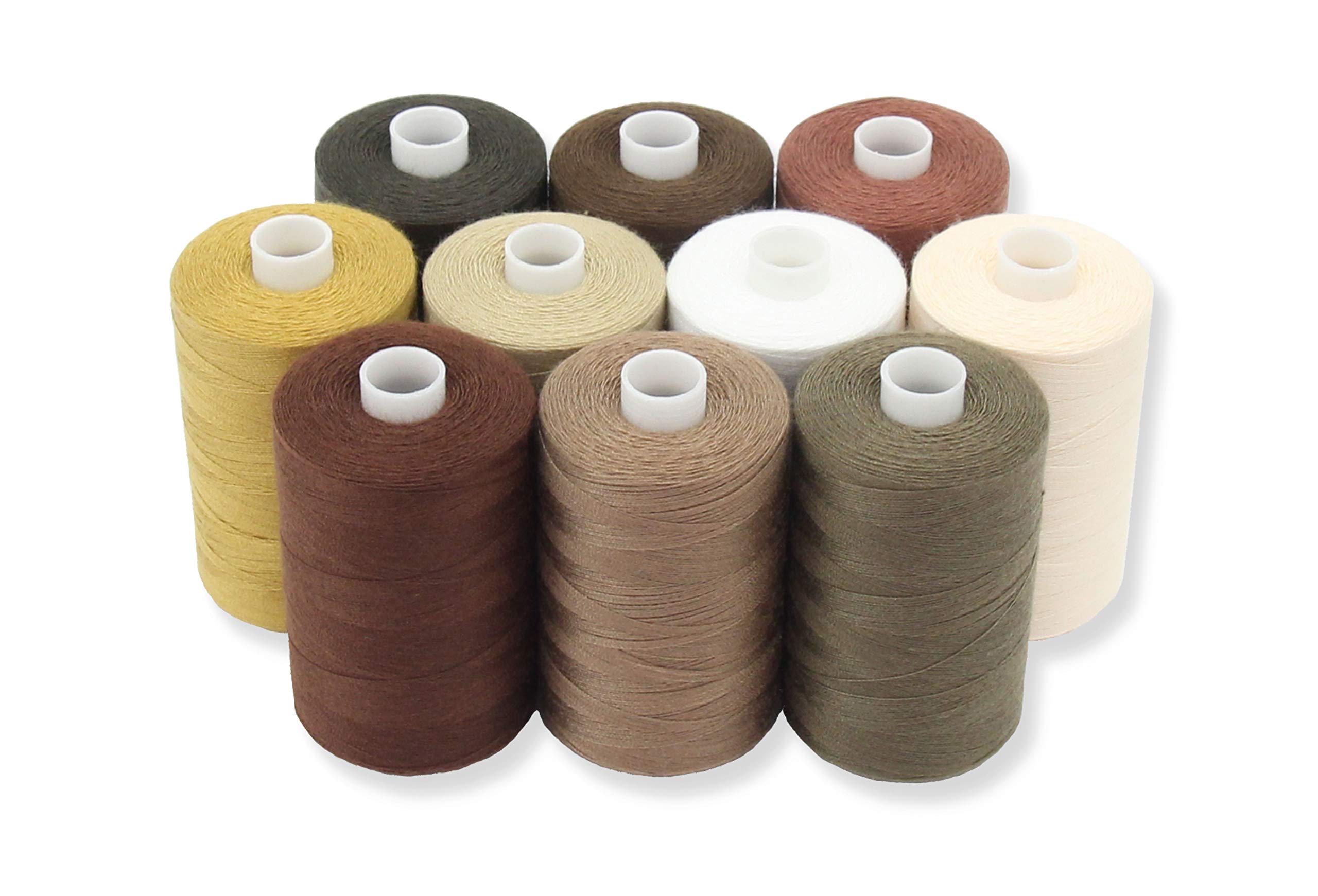 Photo 1 of BlesSew Sewing Thread in Brown Color Tones - 10 Spools of Polyester Thread for Sewing Machine for Beginners, Hand Stitching & Quilting - 1000 yds Per Spool