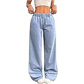 SOLY HUX Girl's Wide Leg Jeans Elastic High Waisted Baggy Denim Pants Y2k Streetwear