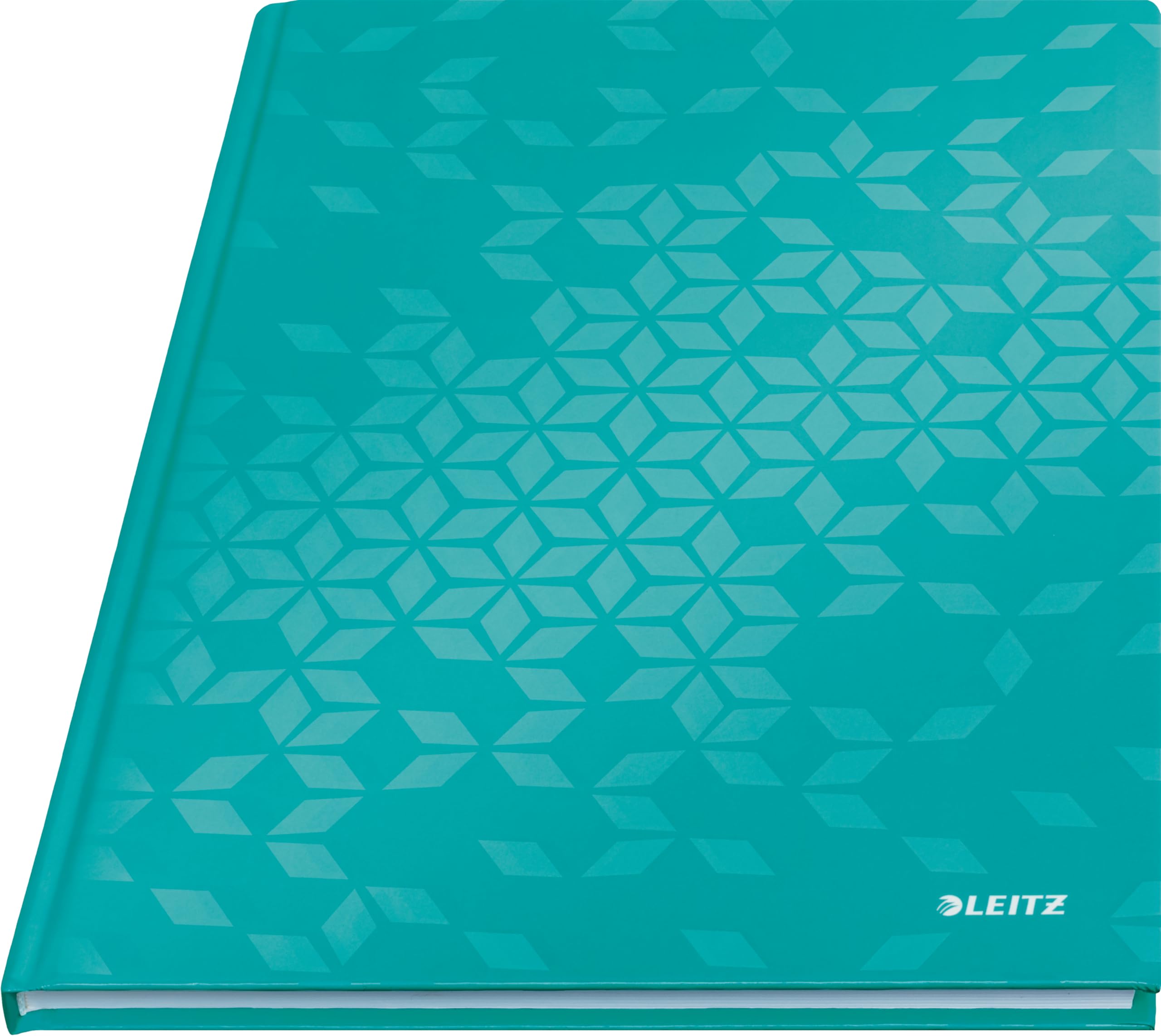 Leitz WOW Notebook A4 Lined, Hardcover, 160 Pages, 80 Sheets of FSC-Certified Paper (80 g/m²), Laminated Cover, Thread Binding, For Office, School or as a Diary, Ice Blue, 46251051