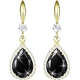 Linawe Imitation Diamond Dangle Earrings for Women Trendy, Rhinestone Drop Chandelier Earrings, Teardrop Crystal Cubic Zirconia Wedding Jewelry Set, 14K Gold/Rose Gold/Silver Tone