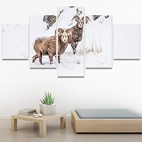 SIGNWIN 5 Panel Canvas Wall Art Animals Farmhouse/Country...