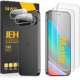 JEHOO [2+2 Pack for Google Pixel 10 Matte Screen Protector + Camera Lens Protector, Anti-Glare, 9H Tempered Glass, Fingerprint Unlocking, Bubble Free