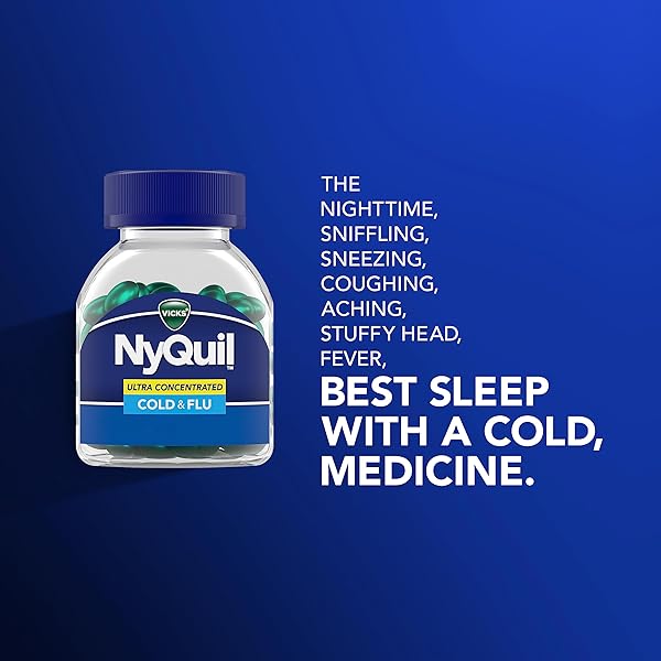VICKS DAYQUIL & NYQUIL ULTRA CONCENTRATED LIQUICAPS CO-PACK, COLD & FLU MEDICINE, POWERFUL MULTI-SYMPTOM DAYTIME & NIGHTTIME RELIEF FOR HEADACHE, FEVER, SORE THROAT, MINOR ACHES & PAINS, & COUGH, 96CT