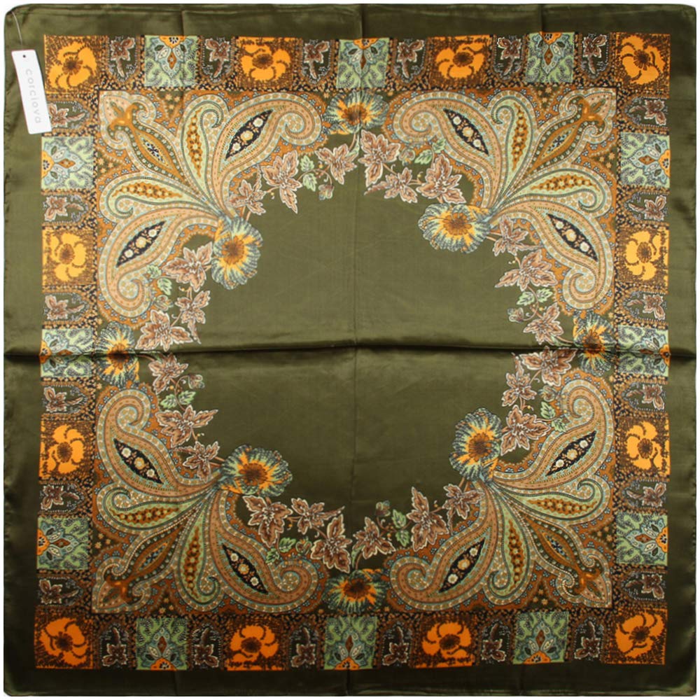 100% Polyester Silk Feeling 35" Kerchief Neck Scarf for Women by corciova 100% Polyester Silk Feeling 35" Kerchief Neck Scarf for Women by corciova