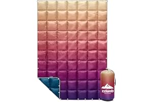 zzlamb Camping Blanket for Cold Weather,Outdoor Puffy Blanket Portable Down Alternative,Windproof Warm Cloak with Snaps,Cozy Quilt Backpacking Picnic RV Travel Plane Car Hammock Beach Climbing