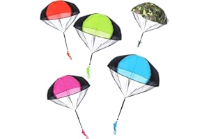 NANASO Parachute Toy, No Tangle Throw Throwing Parachute Men, Outdoor Children's Paratrooper Toy, Hand Throw Parachute Army Man (Pink,Red,Blue,Green,Camouflage)