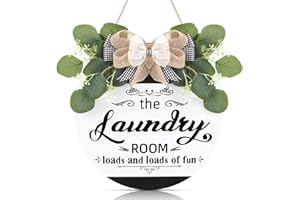 TOARTI Laundry Room Loads of Fun Laundry Room Wood Sign Laundry Signs for Laundry Room Hanging Sign Bathroom Washroom Wall De
