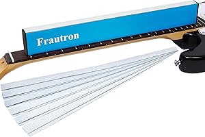 Frautron Guitar Fret Leveling Beam, Aluminum Fret Leveler Sanding Block File Bar, 16" (400mm) Luthier Fretboard Leveling Tool with 2-Set of 120/240/320/400/600/1000 Grit Replacement Sandpaper