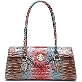 Makcr Joacbv Leather Crocodile Pattern Top Handle Handbag for Women High-value Satchel Tote Purse for Ladies