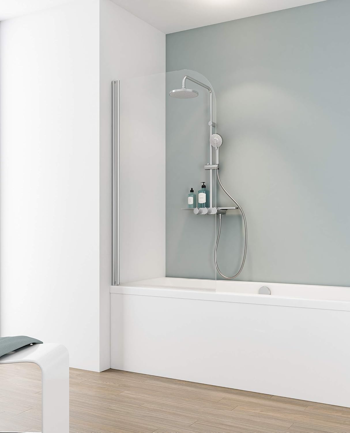 Montage A Droite Profile Aspect Chrome Paroi Avec Traitement Anti Calcaire Pare Baignoire 80x140 Cm Ecran De Baignoire 1 Volet Rabattable Installations Salles De Bain Douches Et Composants De Douche