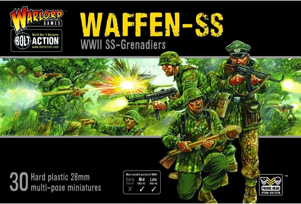 Warlord Games German Waffen SS Infantry - 28mm Scale Plastic Miniatures for Bolt Action Highly Detailed World War 2 Miniatures