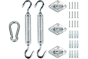 LOVE STORY Shade sail Hardware Kit for Triangle Heavy Duty Sun Shade sail Installation 8 Inches Stainless Steel for Deck Garden Lawn Patio
