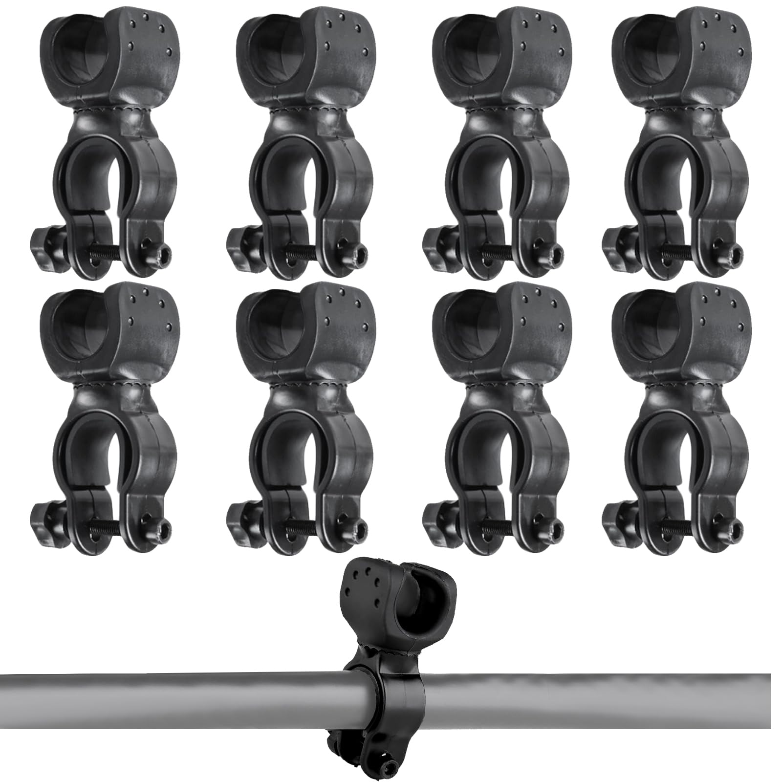 Lechengjia 8 Pack Walking Stick Holders,Crutches Stick Bracket Crutch Holders Cane Holder for Drive Rollator Walker Wheelchair (Black)