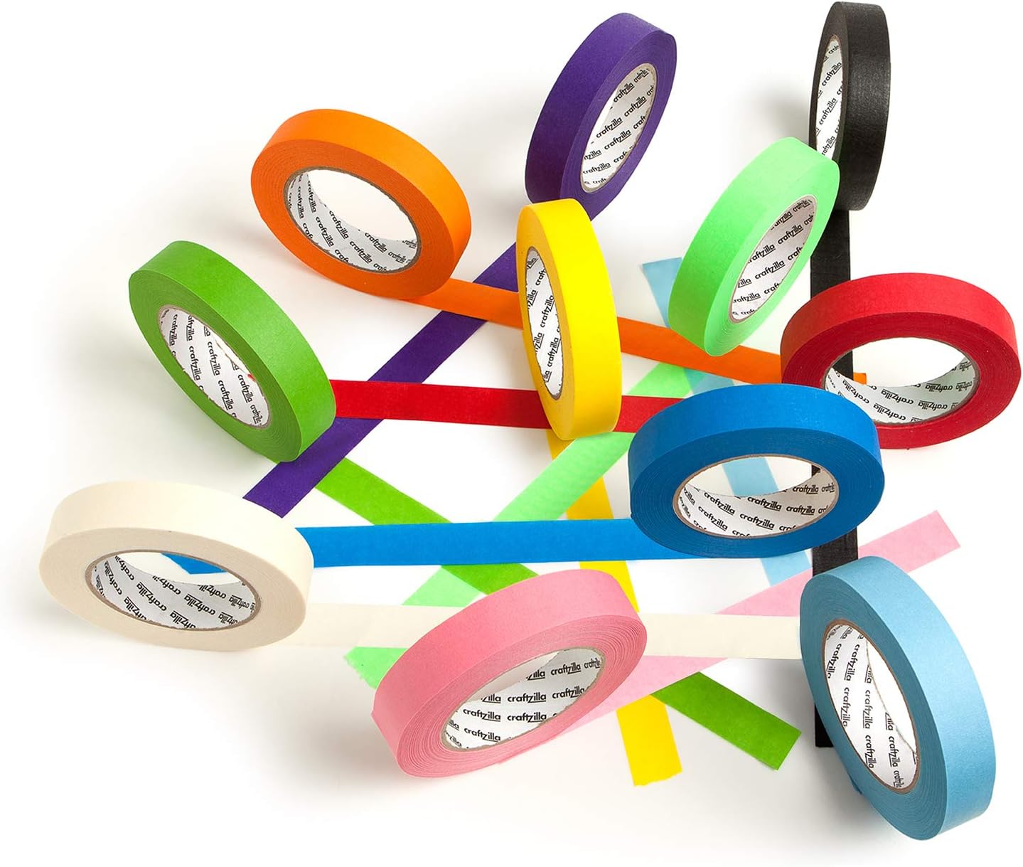 Colored Masking Tape - 11 Pack of 1 inch x 60yd Extra Large Rolls - 660 yards of Rainbow Color Craft Paper Tape - Colorful Teacher Tape for Art, Labeling, Classroom Decorations, Bulk Teaching Supplies