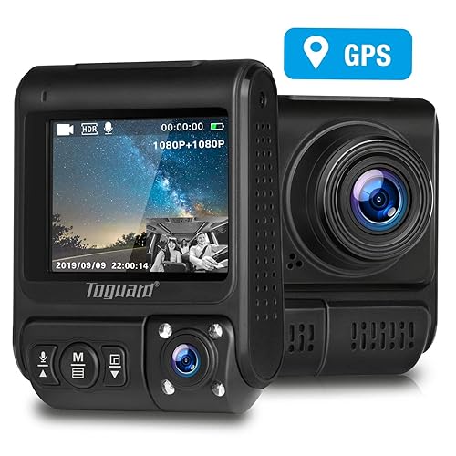 TOGUARD Uber Dual Dash Cam Built-in GPS in Car Driving Recorder