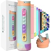 Elemental Iconic Kids Water Bottle for School - 100% Leak-Proof Insulated Water Bottles with Straw Lid & Pop-It Handle for Boys & Girls - Triple-Wall Insulated & BPA-Free, 20oz โ Mint Sorbet