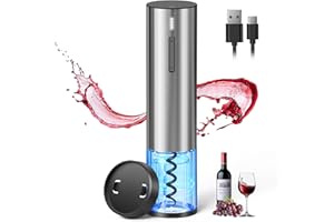 Rechargeable Electric Wine Opener with Foil Cutter & Fast Charging – 60 Bottles per Charge, One-Touch Operation in 6 Seconds,