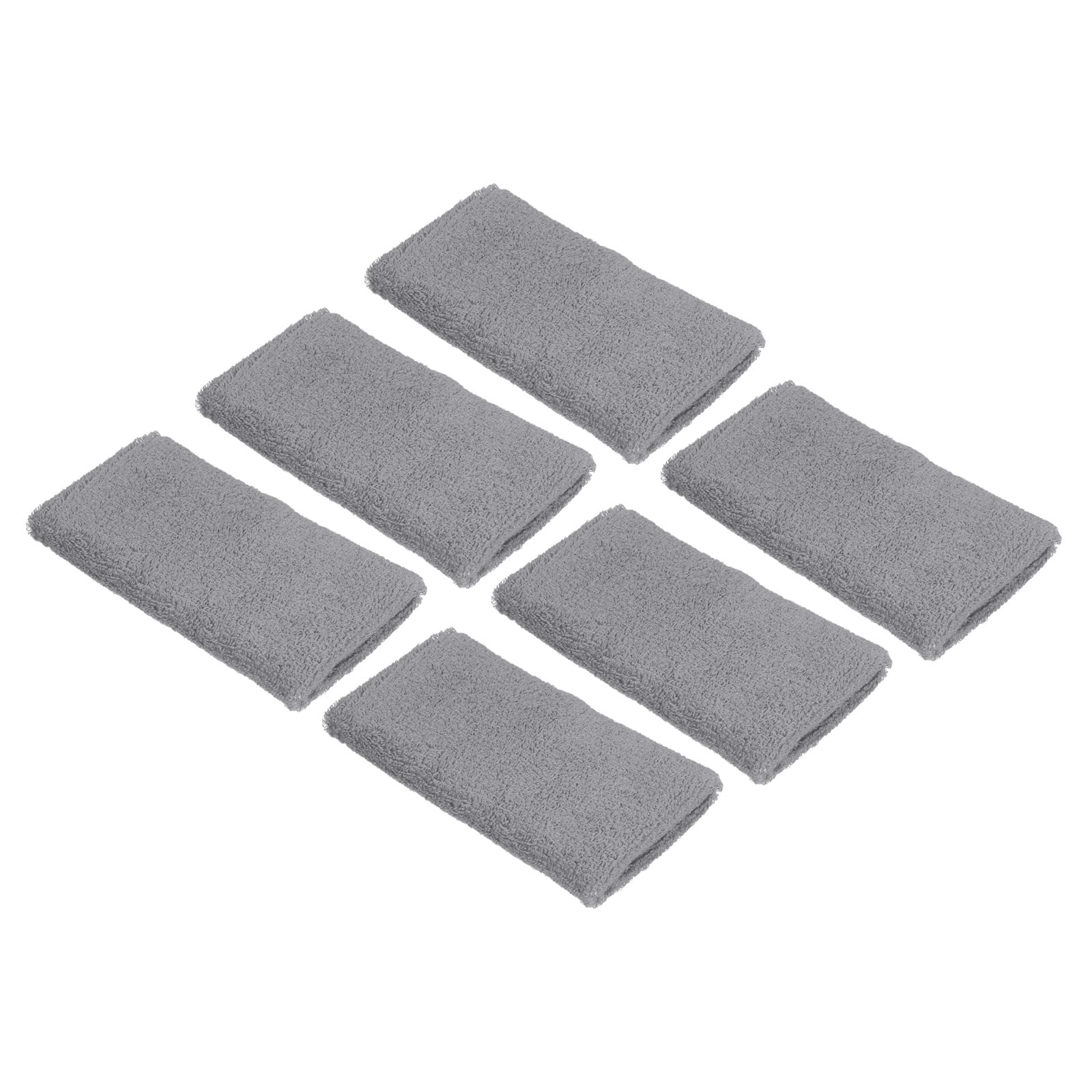 PATIKIL Sports Wristbands 8x15cm, 6 Pack Cotton Terry Cloth Absorbent Sweatband for Tennis Basketball Working Out Athletic Running, Gray