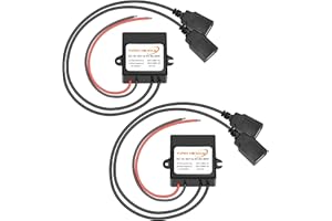 YIPIN HEXHA 2PCS DC 12V 24V to 5V 6A 30W Dual USB Female DC Step Down Converter Power Adapter Buck Module…