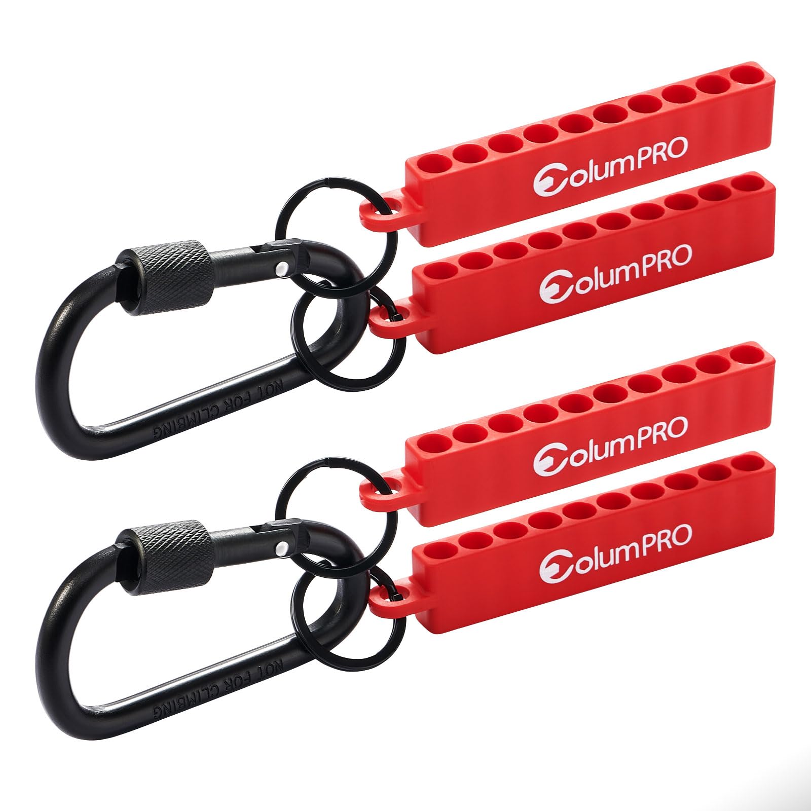 ColumPRO 4PCS 40 Holes Hex Bit Organizer, Bit Holder Keychain, Universal Screwdriver & Drill Bit Holder with One Self-Locking Hook for Easy Carrying.