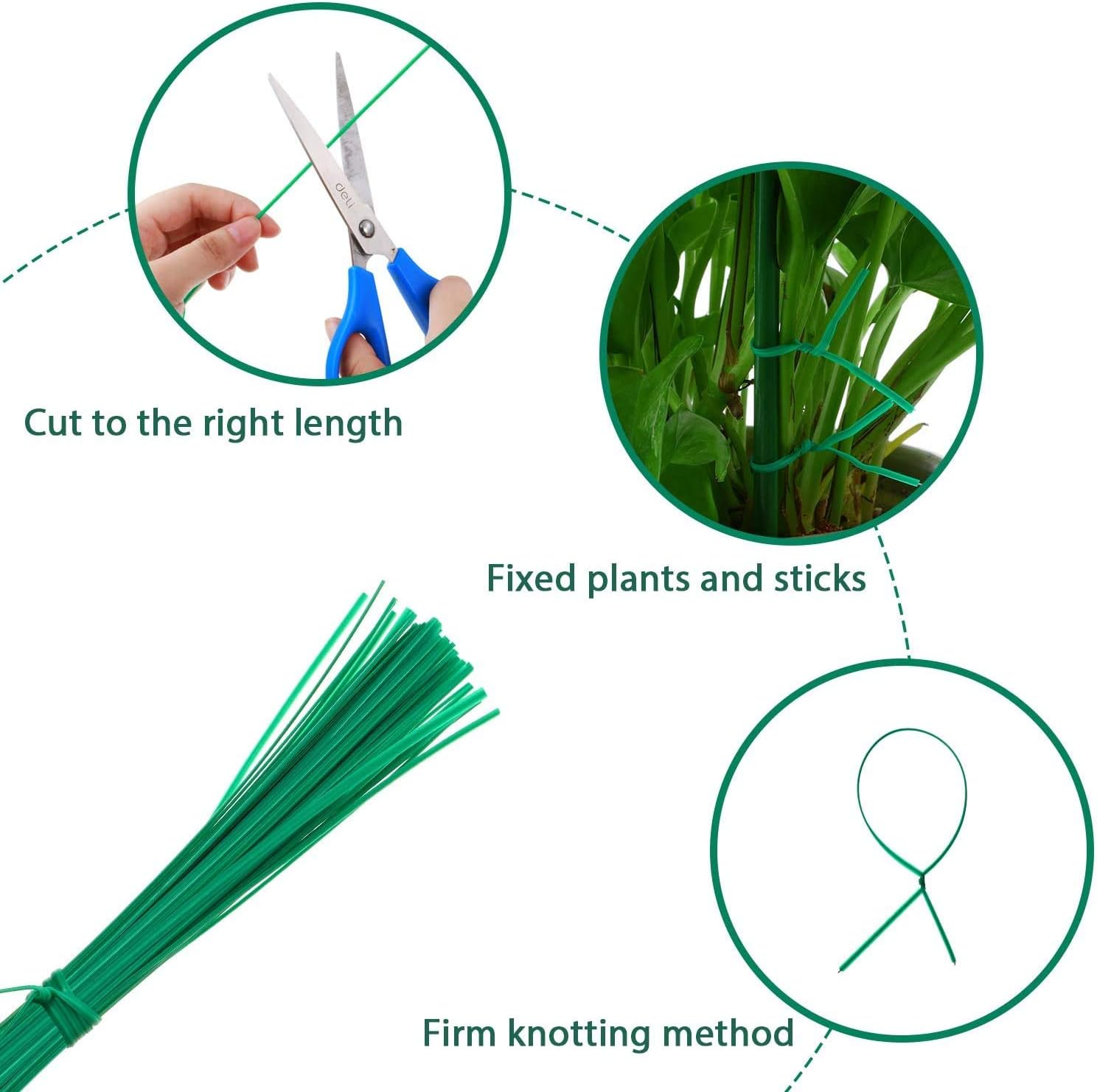 100pcs garden twist plant ties support wire for climbing plants trees